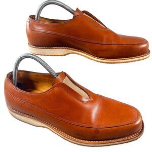 John Lobb Zennor Leather Loafers Shoes Slip On Mocassini Rubber Sole Men Tan